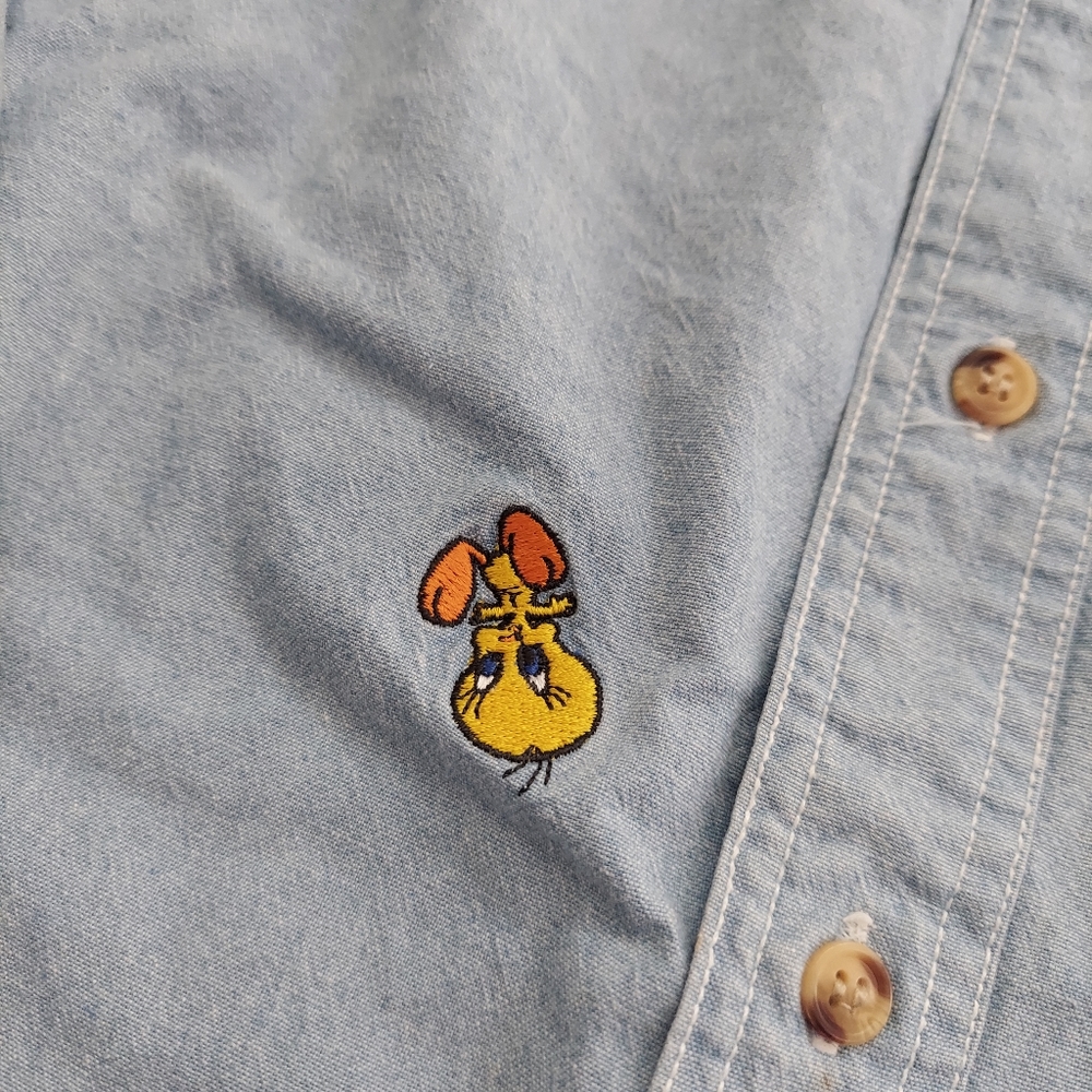 🔥VTG '95 Looney Tunes Denim Shirt🔥 - Picture 4 of 11
